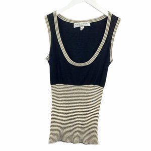 Trina Turk Silk Sleeveless Lightweight Black Sweater, 00